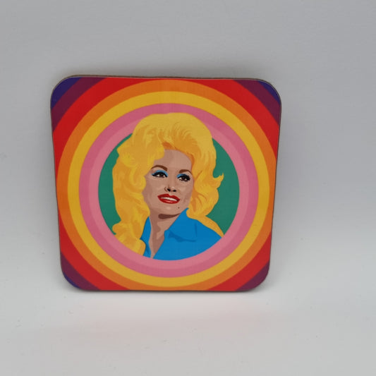 Dolly Parton Coaster - Rainbow