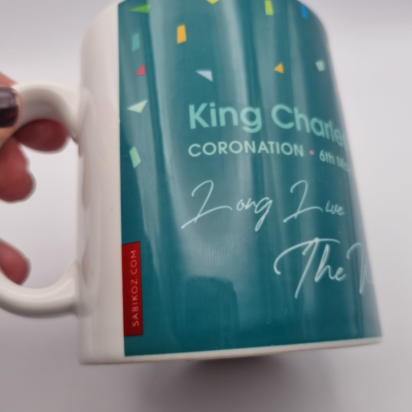 King Charles III Coronation Confetti Mug - Green