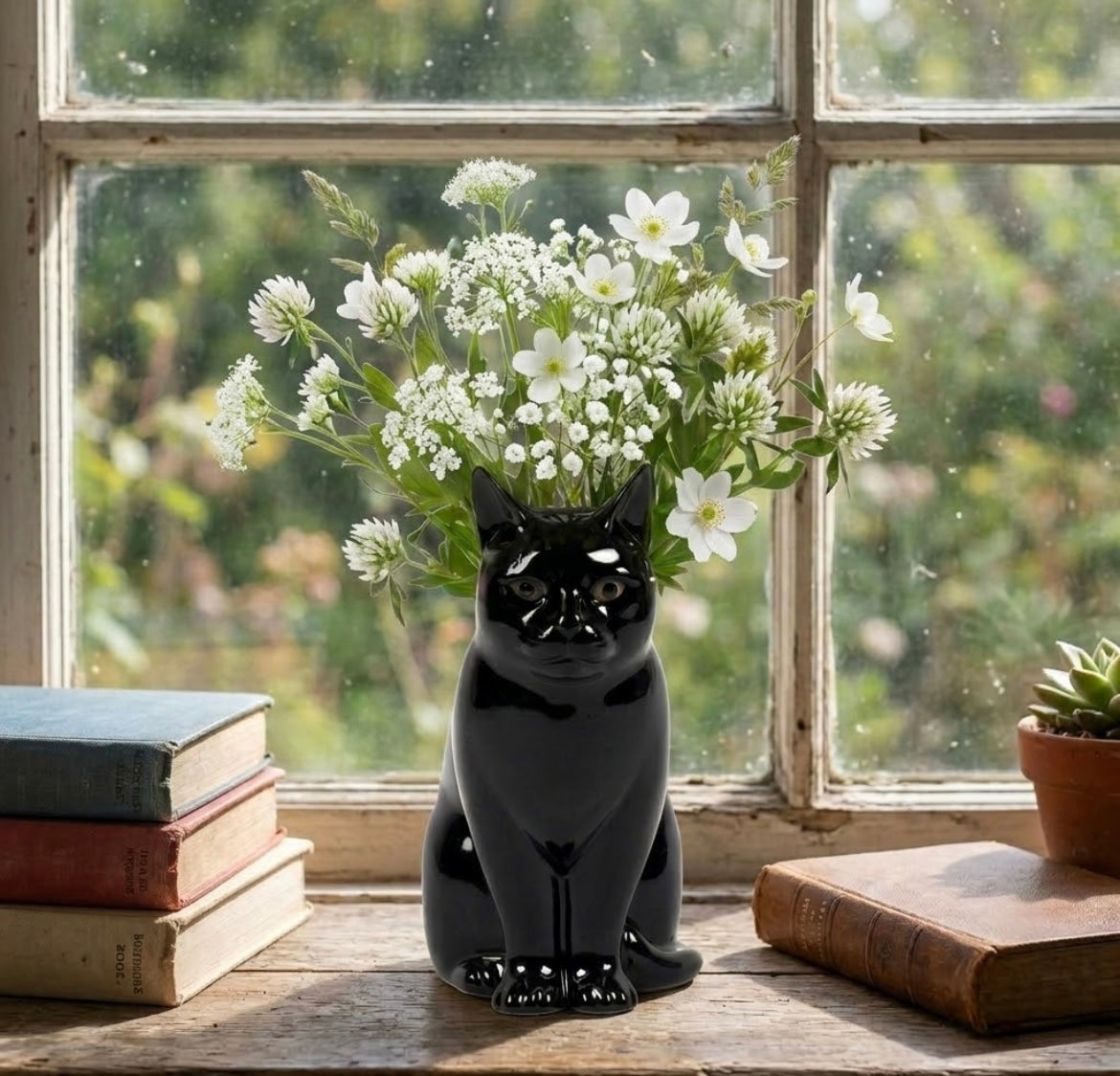 Black Cat Vase