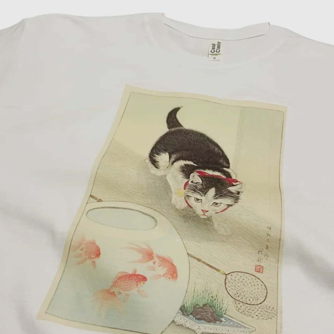 Ohara Koson - Cat & Bowl of Goldfish T-Shirt