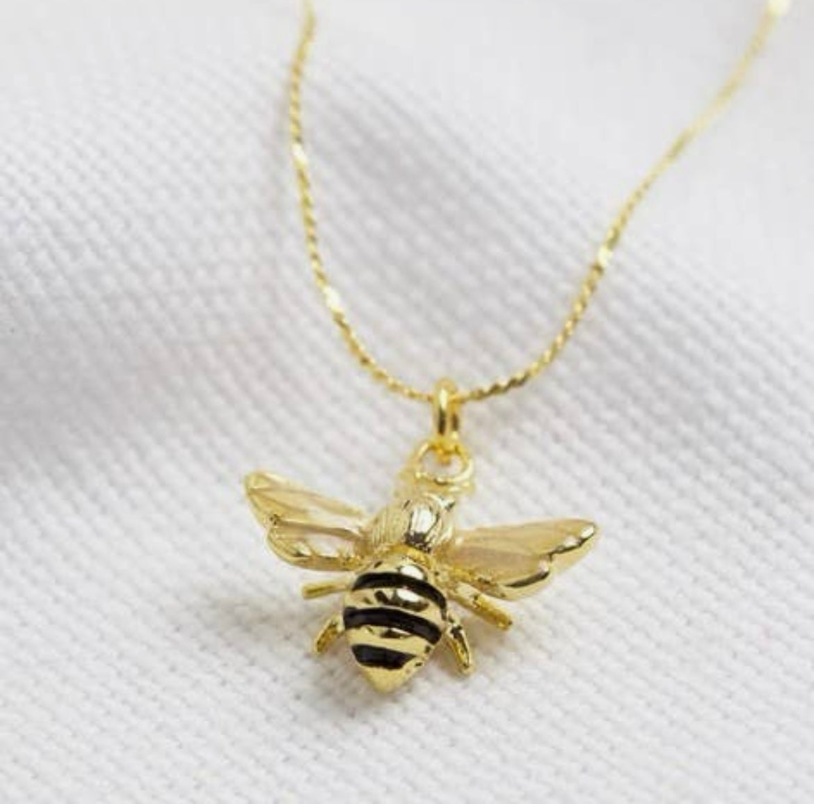 Enamel Tiny Bee Necklace