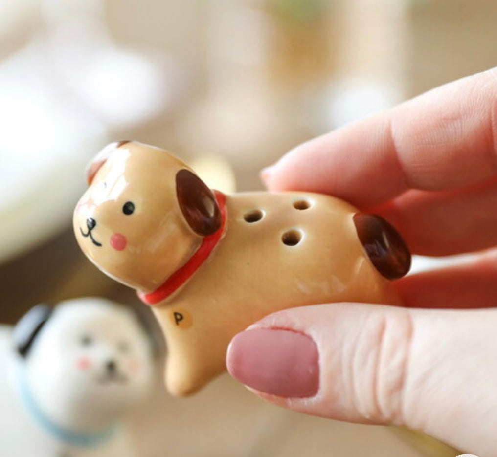 Dog Ceramic Salt and Pepper Shakers