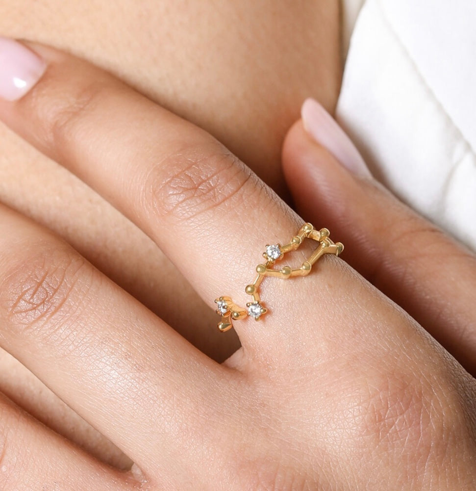 Adjustable Constellation Ring in 14ct Gold Plated