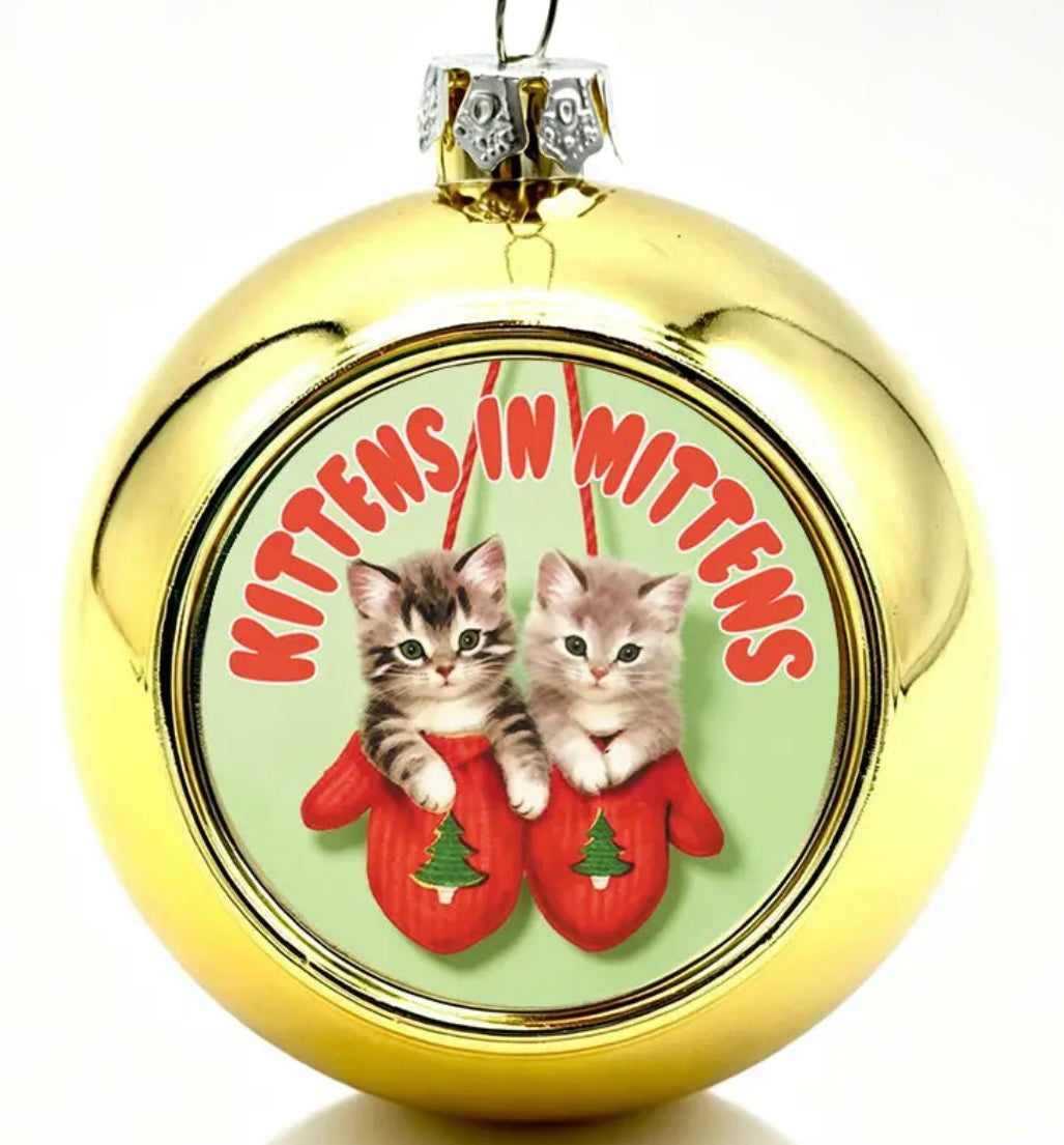 Kittens in Mittens Christmas Bauble