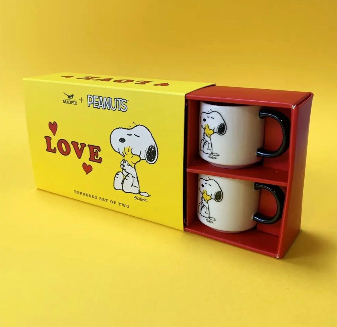 Peanuts Love Espresso Set of Two
