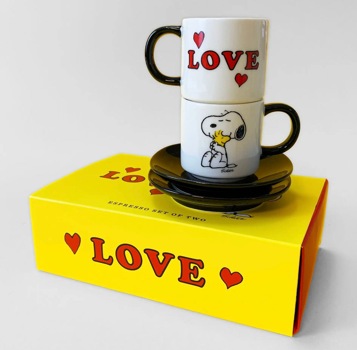 Peanuts Love Espresso Set of Two