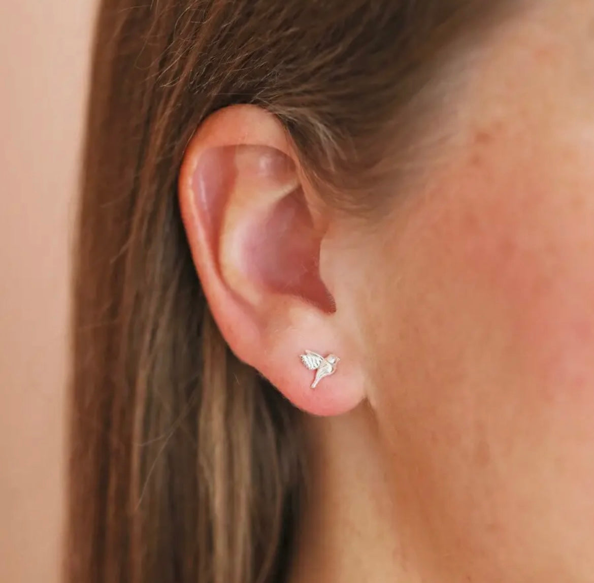 Delicate Bird Stud Earrings