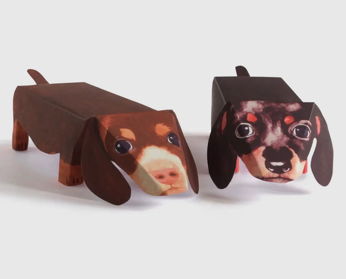 Pop Up Pet - Daschund Puppies - Paper Pet Gift