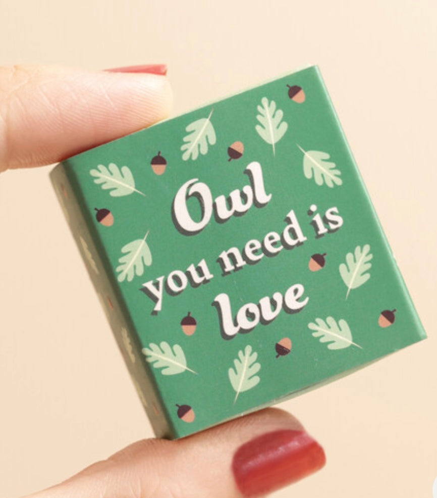 Tiny Matchbox Ceramic Owl Token