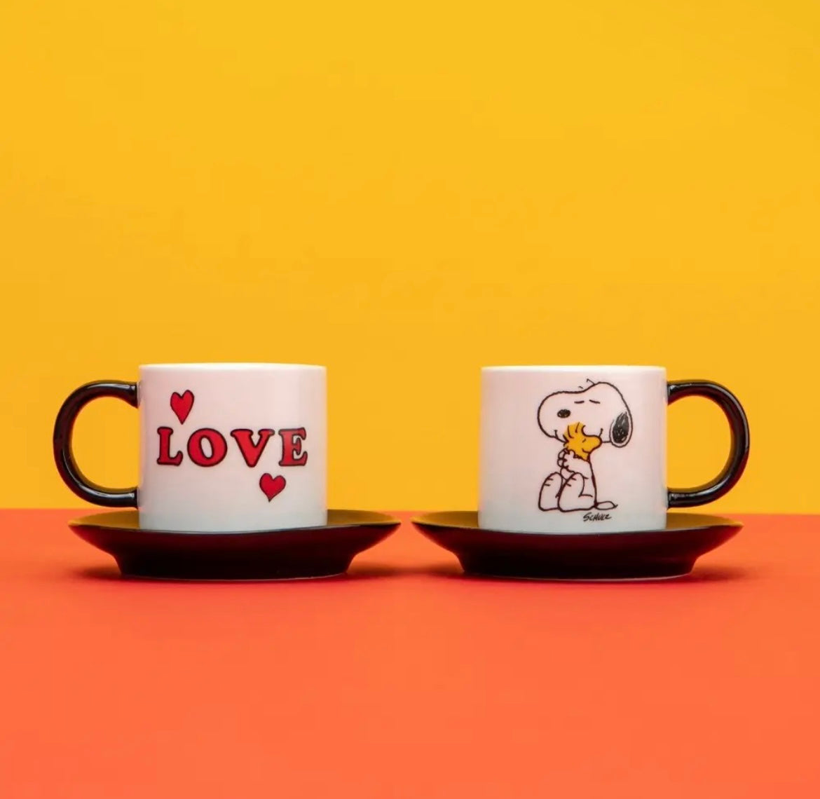 Peanuts Love Espresso Set of Two