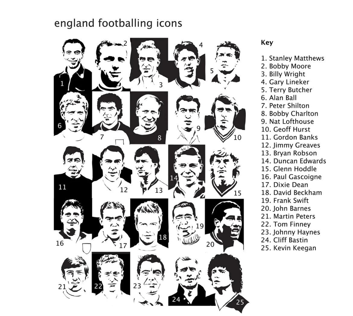 England Footballing Icons T-Shirt