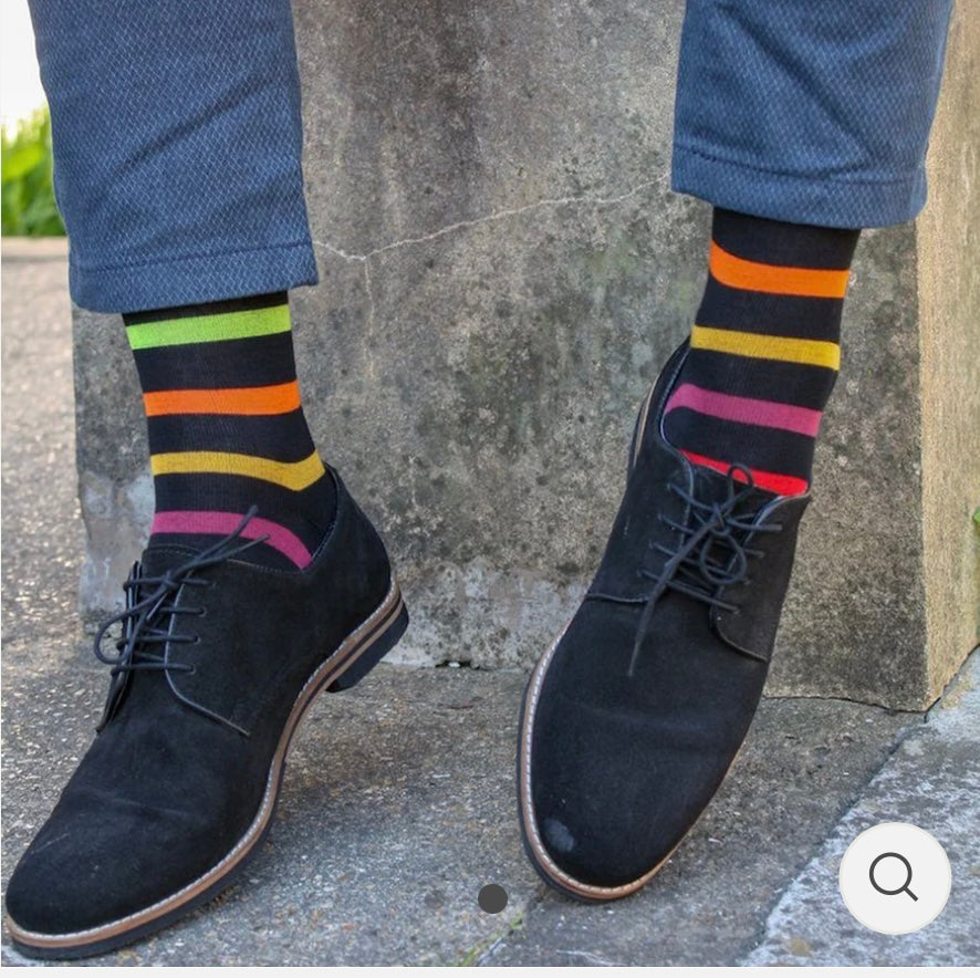 Black Striped Bamboo Socks