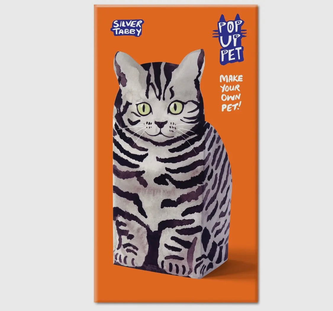 Pop Up Pet - Silver Tabby - Paper Pet Gift