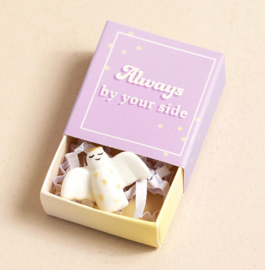 Tiny Matchbox Ceramic Angel Token