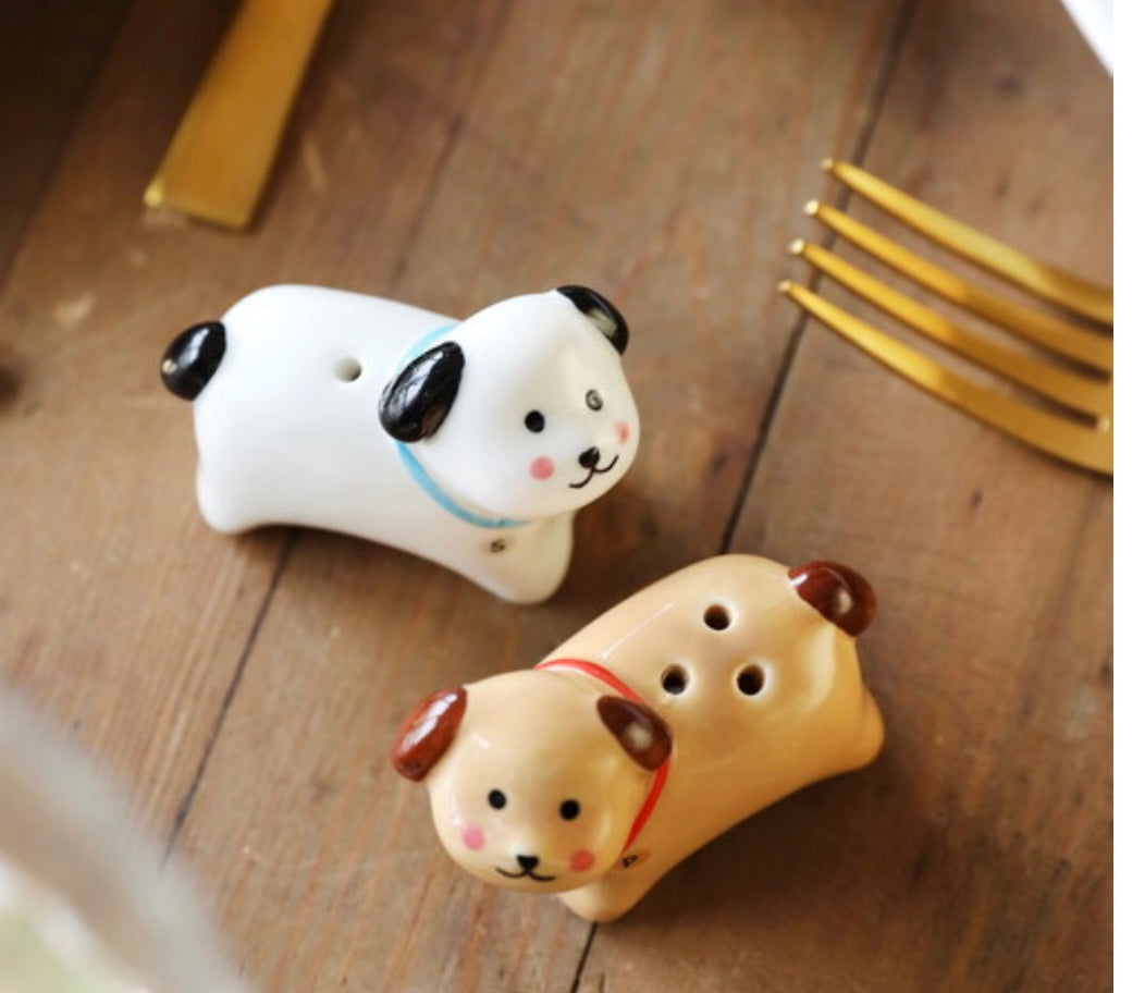 Dog Ceramic Salt and Pepper Shakers