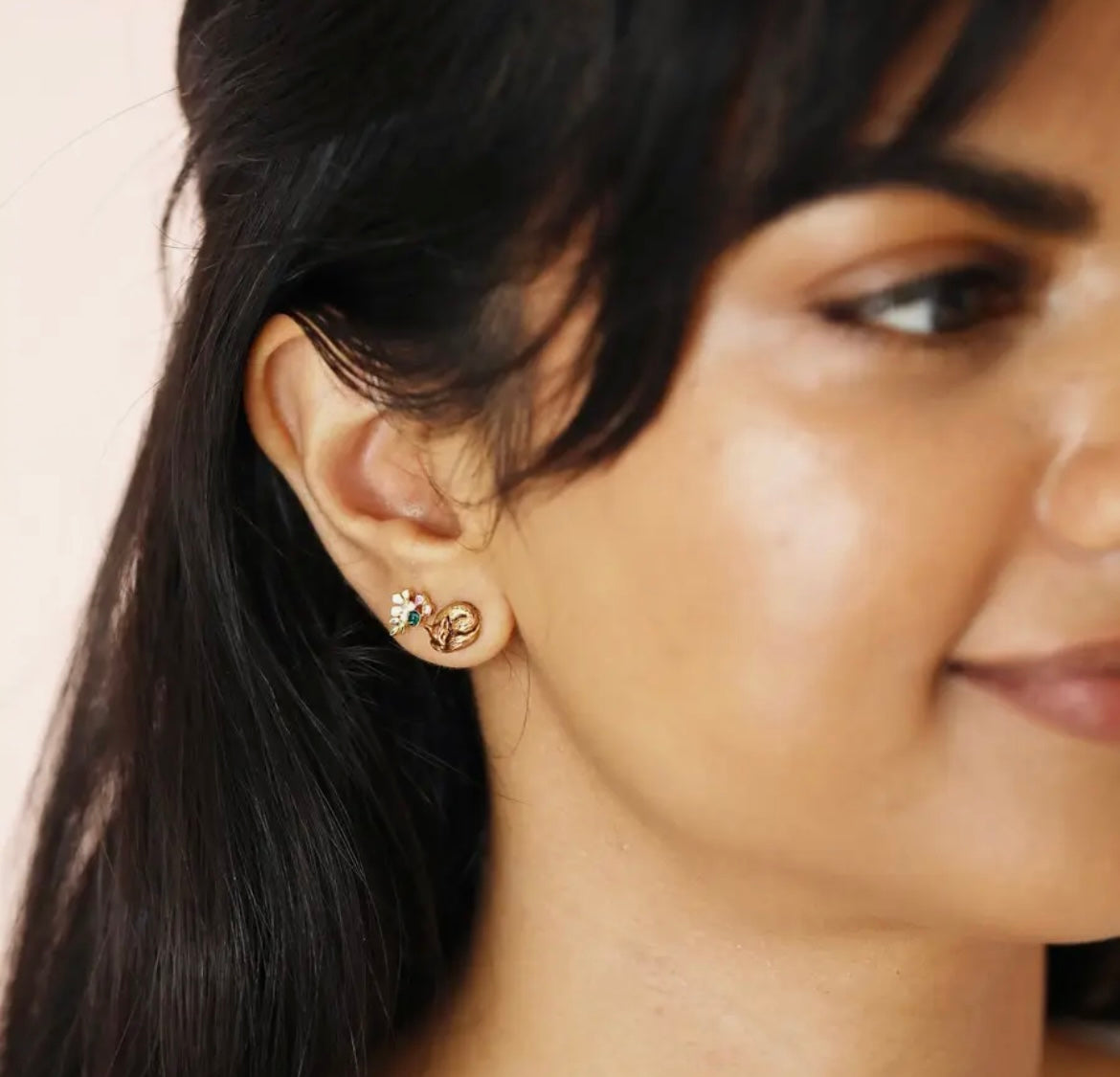 Set Of 4 Enamel Woodland Earrings