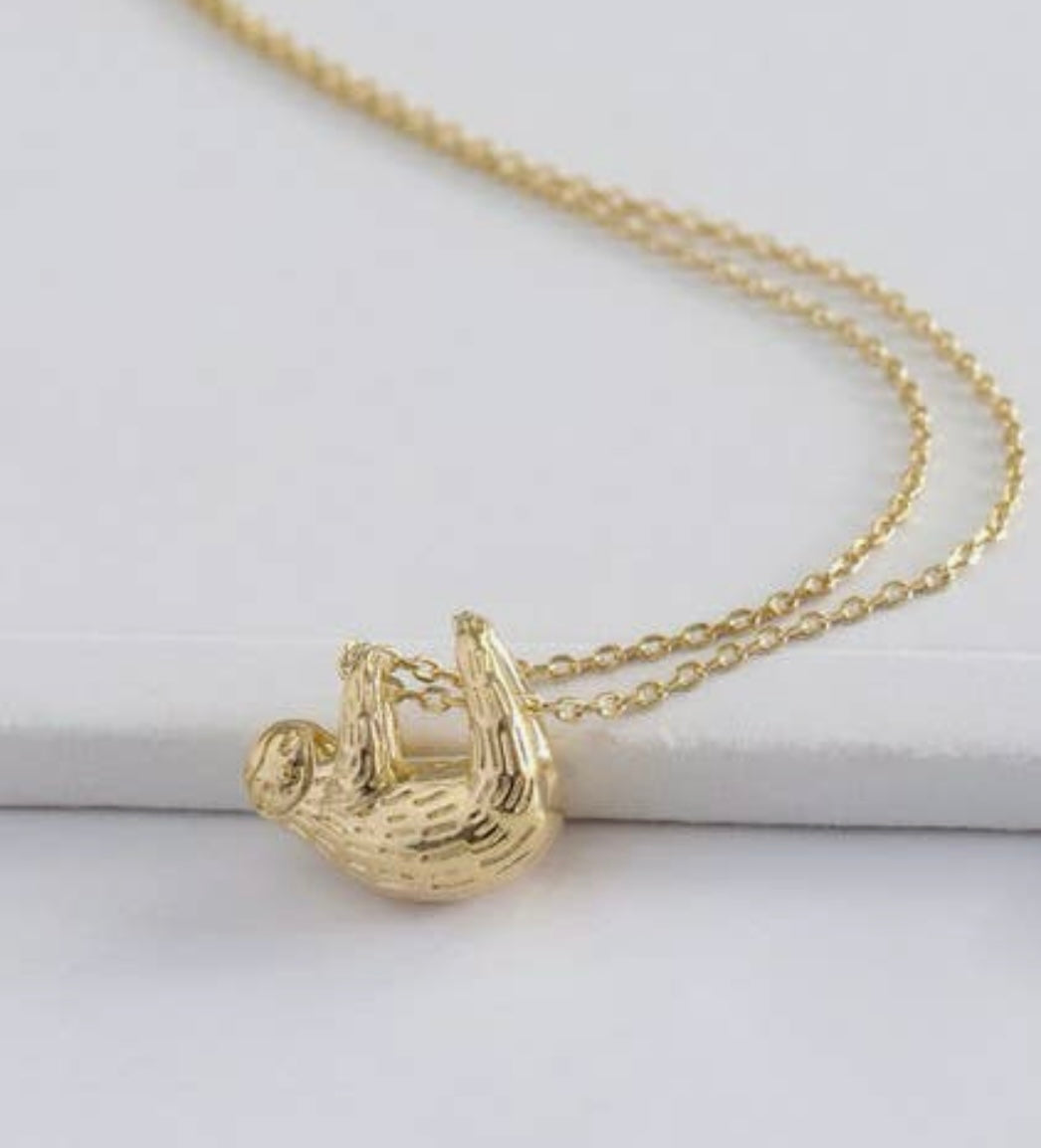 Gold Sloth Necklace