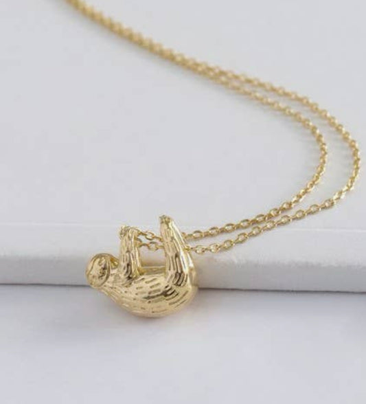 Gold Sloth Necklace