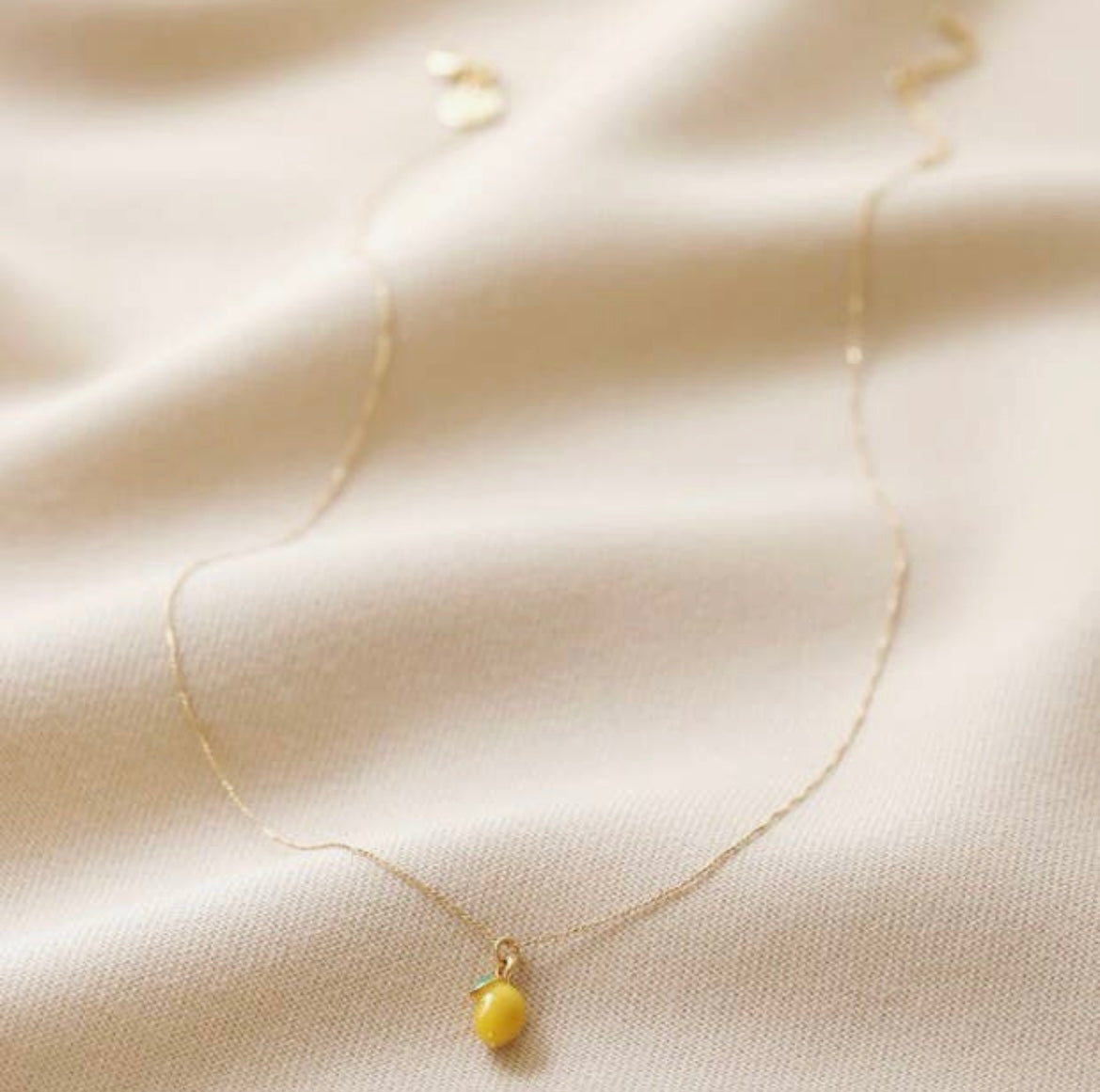 Enamel Lemon Pendant Necklace