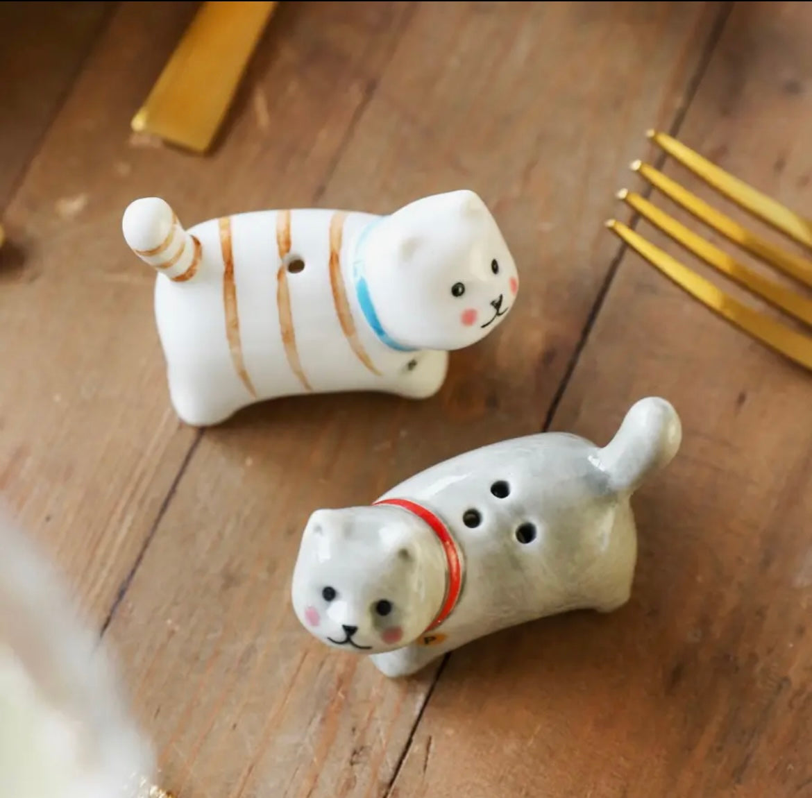 Ceramic Cat Salt and Pepper Shakers