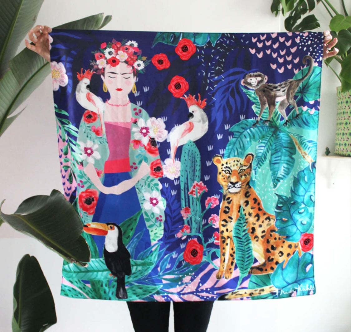 Frida Khalo Square Tropical Scarf