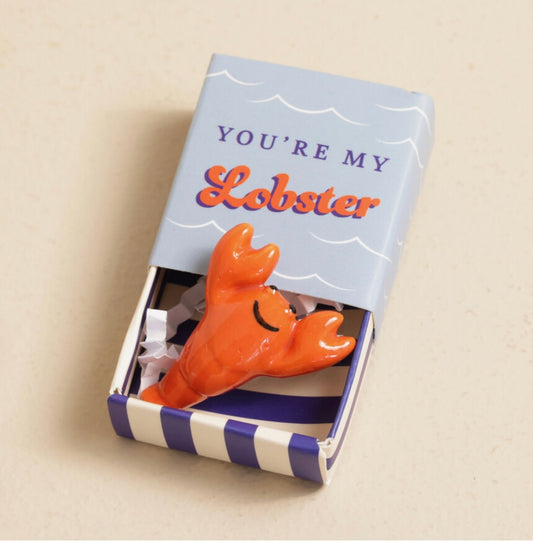 Tiny Matchbox Ceramic Lobster Token