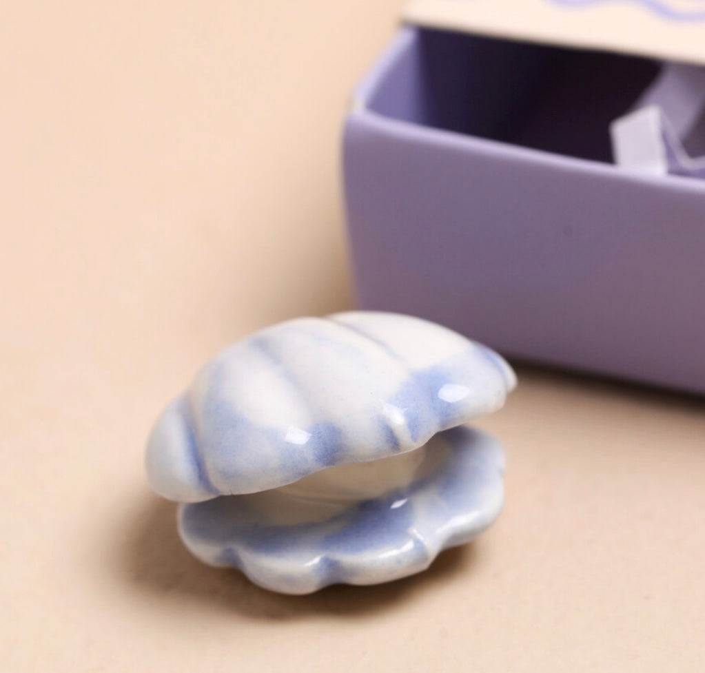 Tiny Matchbox Ceramic Oyster Token