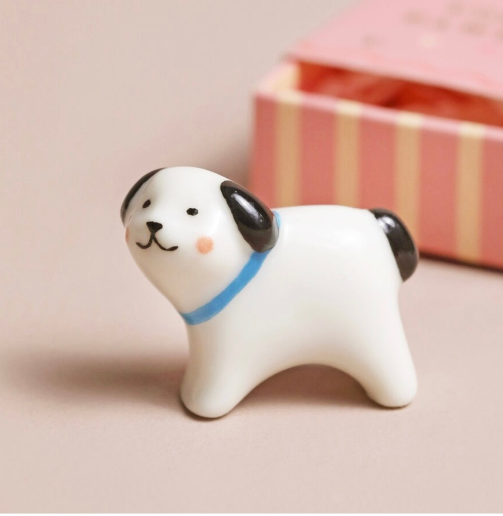 Tiny Matchbox Ceramic Dog Token